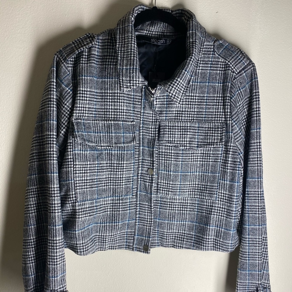 STOOSH Houndstooth Cropped Blazer